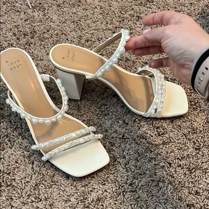 A New Day Stacy mule block heels-cream with pearls